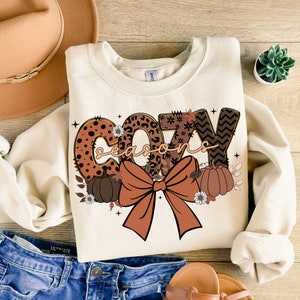 Cozy Season Coquette Bow PNG, Fall Season Png, Autumn Coquette Png, Retro Fall VibesPng, Thanksgiving Png, Fall Sublimation , Cozy Design