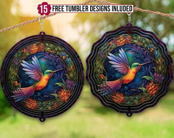 Sunflower Wind Spinner Watercolor Sublimation Design Template, Wind Spinner PNG, 10 inch Round Sublimation, Round Hanging Spinners png