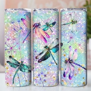 Dragonflies Tumbler Wrap, 20oz Sublimation Tumbler Digital Download, Dragonfly Tumbler Straight PNG Digital Download tumbler png wrap