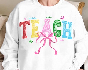 Coquette Teach Png, Teacher Coquette Png, Bows Teach PNG, Teacher Gift PNG, Coquette Teach Shirt Design, Teacher Appreciation, Varsity Png