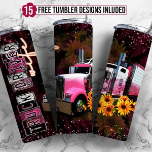 Truck Driver Wife 20 oz Skinny Tumbler Sublimation Design Digital Download PNG Instant DIGITAL ONLY, Trucker Wife Tumbler