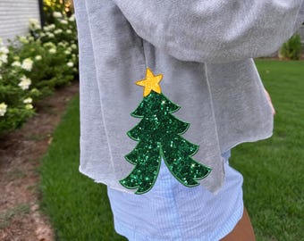 Christmas Tree Bow Embroidery Applique Design 2 Sizes, Satin Stitch Machine Embroidery Design, Bow Embroidery Design, Coquette Christmas Bow