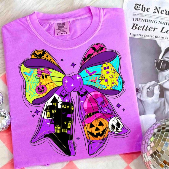 Neon Halloween Ghost Bow Png, Spooky Pumpkin Png, Checkered Halloween Png, Spooky Cute Ghost Cat Png, Haunted House Png, Trick or Treat Bow