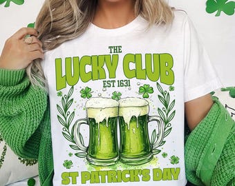 The Lucky Club PNG, St Patrick's Day Sublimation, Grünes Bier PNG, Irish Pub Sublimationsdesign, St Patrick's Day Lucky, Vintage Irish Party
