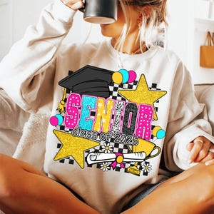 Preppy Senior 2025 PNG, Senior Class of 2025 Png, Coquette Senior Png, Senior Brushstroke Png, Graduation, High school Senior Shirt Design