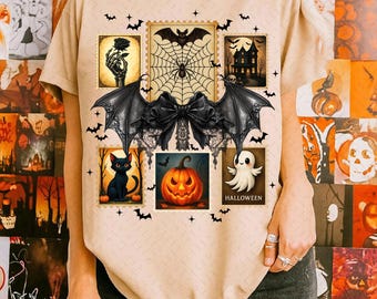 Upiorny sezon PNG, Vintage Halloween Ghost PNG, Flirty Fall Pumpkin T-shirt Design, Halloween Brush Stroke Sublimacja, Preppy png