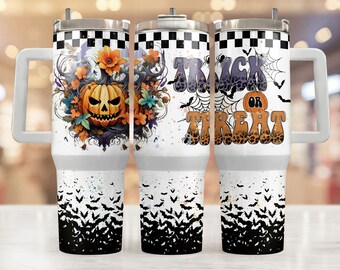 Halloween 40oz Tumbler Wrap, Trick Or Treat 40oz Tumbler Sublimatie Design, Retro Halloween Wrap, 40oz Halloween Sublimatie Tumbler