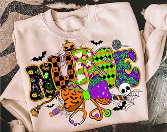 Preppy Nurse Halloween png sublimation, Nurse Shirt png, Boo boo crew png, halloween nurse png, Spooky Nurse png, Nurse png, Ghost Nurse Png
