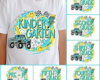 Retro Back to School Bundle, Kindergarten, Erster Schultag, Schule Png, Retro PNG, Design der ersten / zweiten / dritten Klasse, Schulpaket Png
