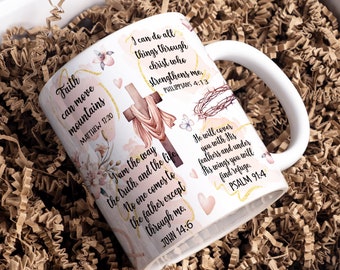 Bibel Vers Christian Png 11oz / 15oz MUG Sublimationsentwürfe, Becher Sublimation Png, Do it Yourself, christliches Geschenk für sie, digitaler Download