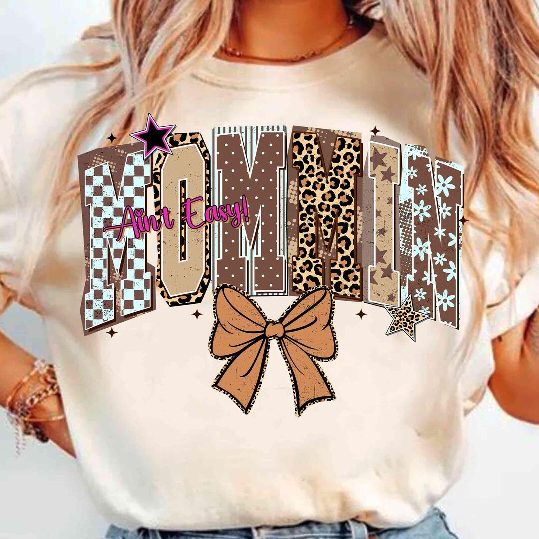 Mommin' Ain't Easy PNG, Trendy Mom Collage PNG, Christian Mama Preppy ...
