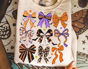 Kokette gruselige Jahreszeit Png, Preppy Halloween Png, Kokette Bogen Png, Halloween Png, netter Geist Png, Halloween-Shirt-Design