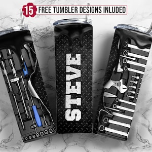 Mechanic Tumbler Design, 20 Oz Skinny Tumbler Add Name or Logo Custom Tumbler, Tumbler For Men, Father&#39;s Day, PNG Digital Download