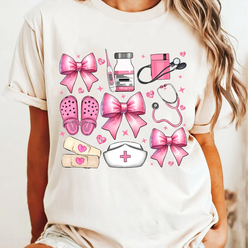 Sjuksköterska kokett rosett png sublimeringsdesign nedladdning, sjuksköterska liv png, omvårdnad png, sjuksköterska kärlek png, sublimerade designer nedladdning bild 4
