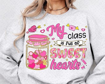 Pink Valentine Teacher Heart Png, Teaching Sweethearts Png, Valentine's Day Teacher Png, Teacher Valentine Shirt, Glitter Valentine Png
