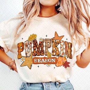Pumpkin Season PNG, Retro Halloween PNG, Preppy Pumpkin Bow Png, Halloween Shirt Png, Trendy Fall Pumpkins, Spooky Season Png