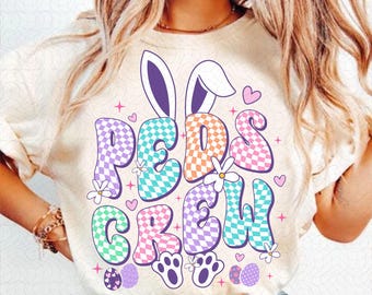 Peds Crew Png, Happy Easter Day, Labor And Delivery Shirt Png, Cute Bunny Easter Png Nurse Gift Sublimation Design, Digital File