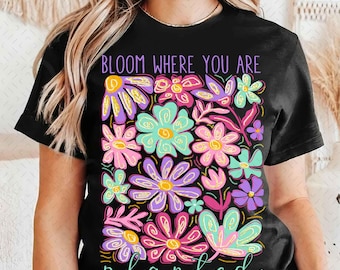 Floral Mental Health Png, Bloom Where You Are Planted, Emotional Support Art, Mental Health Matter Png, Girly Design Png, Self Care Design