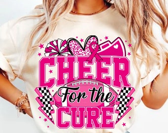 Cheer for the cure png sublimation design download, Breast Cancer Awareness png, Cancer Awareness png, sublimate designs download