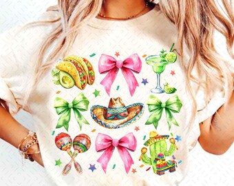 Coquette Cinco De Mayo Png, Preppy Cinco De Mayo Png, Messicano Png Tequila Png Margarita Sublimazione, Fiesta Png Cinco De Mayo Camicia Design