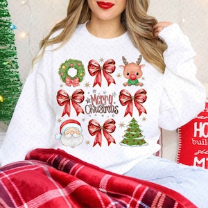 Kokette Weihnachten png, Kokette Schleife Png, Weihnachtssublimation, Trending png, Retro Urlaub png, Feiertagsstimmung png, Girly Weihnachten Png