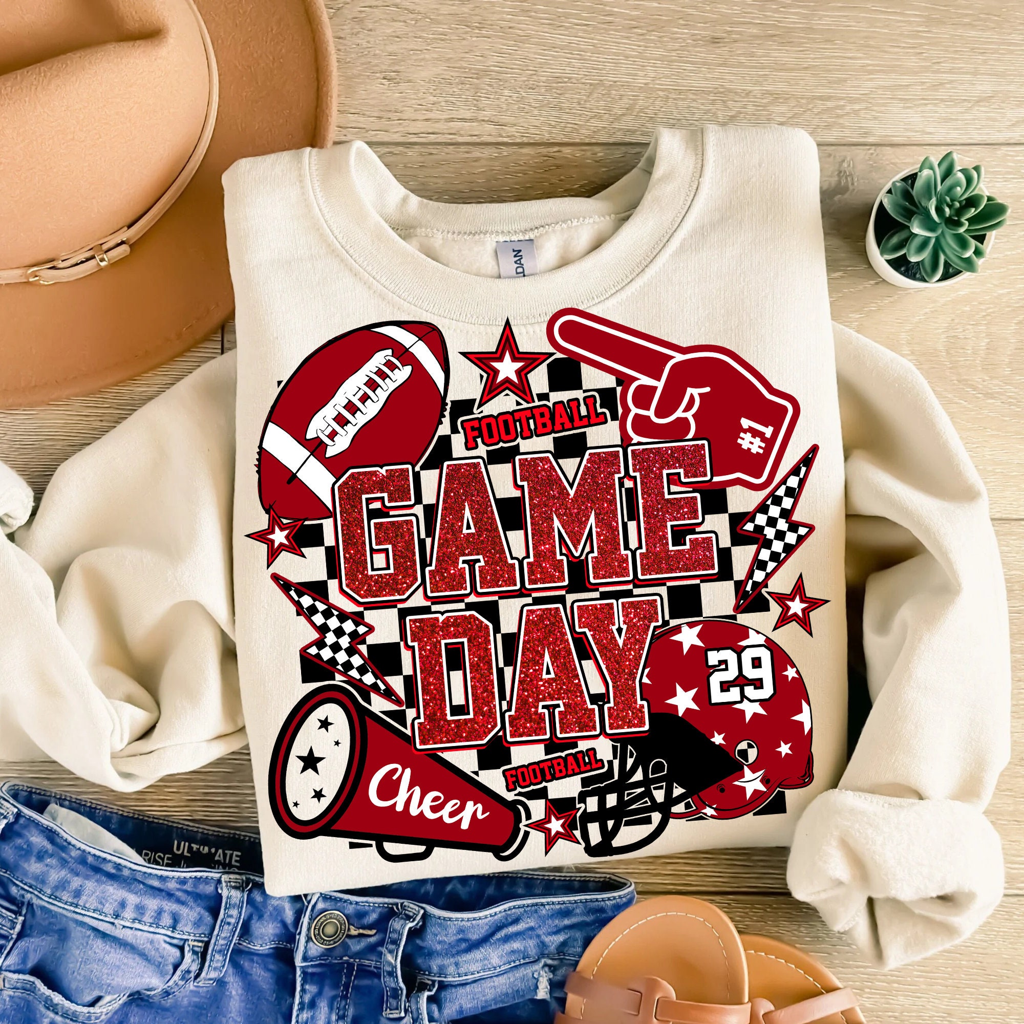 Game Day Football PNG, Red Football PNG, Football Mom Png, Football Helmet, Touchdown Season Png, School Spirit Sublimation, Custom Football