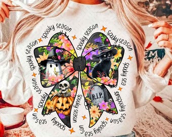 Gruselige Jahreszeit Png, Weinlese-Halloween-Geist Png, Kokette Herbst-Kürbis-Hemd-Design, Halloween-Bürstenstrich-Sublimation, Witchy Vibes Png