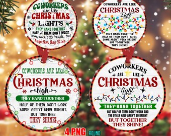 I colleghi sono come le luci di Natale Ornamento di Natale png, ornamento di Natale png, Buon Natale png, disegni sublimati scarica Xmas png