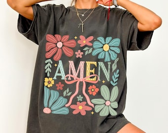 Amen Coquette Bow PNG, Christian Easter PNG, Boho Easter Png, Amen Varsity Png, Floral Spring Png, Jesus Bible Verse Png, Happy Easter Png