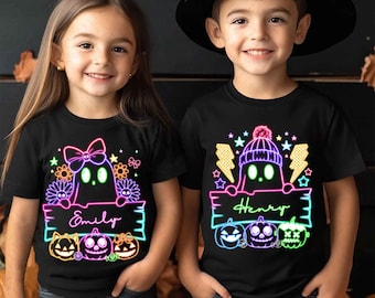 Halloween-Geist Neon Png, Retro Halloween Neon Png, Halloween Mädchen und Jungen Png, Gruselige Saison Png, Social Club Png, Trendy Halloween Png