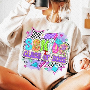 Preppy Senior 2025 PNG, Senior Class of 2025 Png, Coquette Senior Png, Senior Brushstroke Png, Graduation, High school Senior Shirt Design