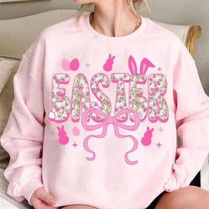 Easter Coquette Bow Sublimation Design, Happy Easter png, Retro Easter png, Floral Easter png, Easter png, Easter Spring png, Boho Easter