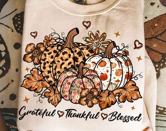 Thankful Png, Thanksgiving Png, Grateful Thankful Blessed Png, Pumpkin Png, Fall Png, Christian Thanksgiving Png, Turkey Thanksgiving Png