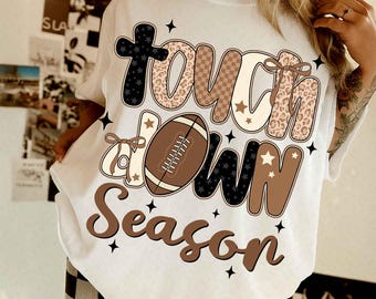 Touchdown Season Png, Fall Football Png, Football Game Day Png, Football Mama Png, Checkered Football Bow Png, Sport Png, Tis The Season Png