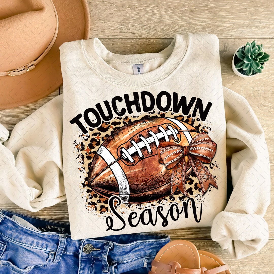 Coquette Touchdown Season in White Sweatshirt