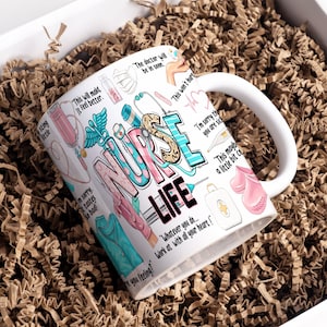 Nurse Mug Sublimation design, Nurse Life 11 oz & 15oz mug wrap, Nurse Thank You Gift, Nurse Mug Wrap, Coffee Mug Png, Digital Download
