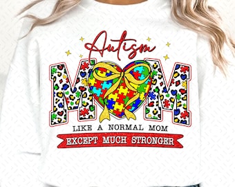 Glitter Autism Mom Png, Autism Awareness Coquette Png, Retro Autism Heart PNG, Autism Mama PNG, Autism Advocate Png, Neurodiversity Png