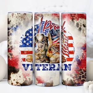 Memorial Proud Veteran 20oz Skinny Tumbler Wrap, Sublimation Design, Digital Download PNG,American Flag Tumbler Wrap PNG,4th of July Tumbler