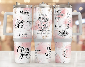 Glaube Affirmationen, 40oz Tumbler Wrap PNG-Datei, Gott Zitate 40oz Tumbler Sublimation Design, Boho Design, digitaler Download Sublimation PNG