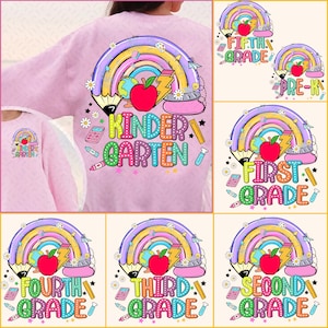 Retro Back to School Png Bundle, Pencil Rainbow Png, Retro Teacher png, Bright Dalmatian Dots, Dream Team, Pre-K 1st/2nd/3rd Grade