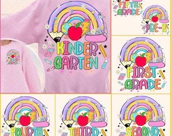 Retro Back to School Png Bundle, Pencil Rainbow Png, Retro Teacher png, Bright Dalmatian Dots, Dream Team, Pre-K 1st/2nd/3rd Grade