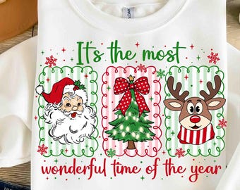 Coquette Christmas png, vrolijk en helder png, preppy kerstboom png, geweldige tijd, kerstman png, candy cane christmas png, girly kerst