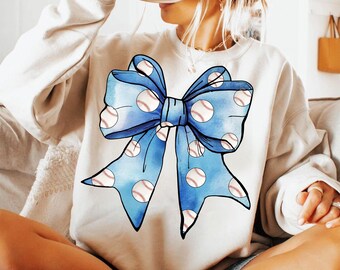 Coquette blue bow baseball png file, baseball png file, Png file download, Sublimation png file, baseball png design, baseball png