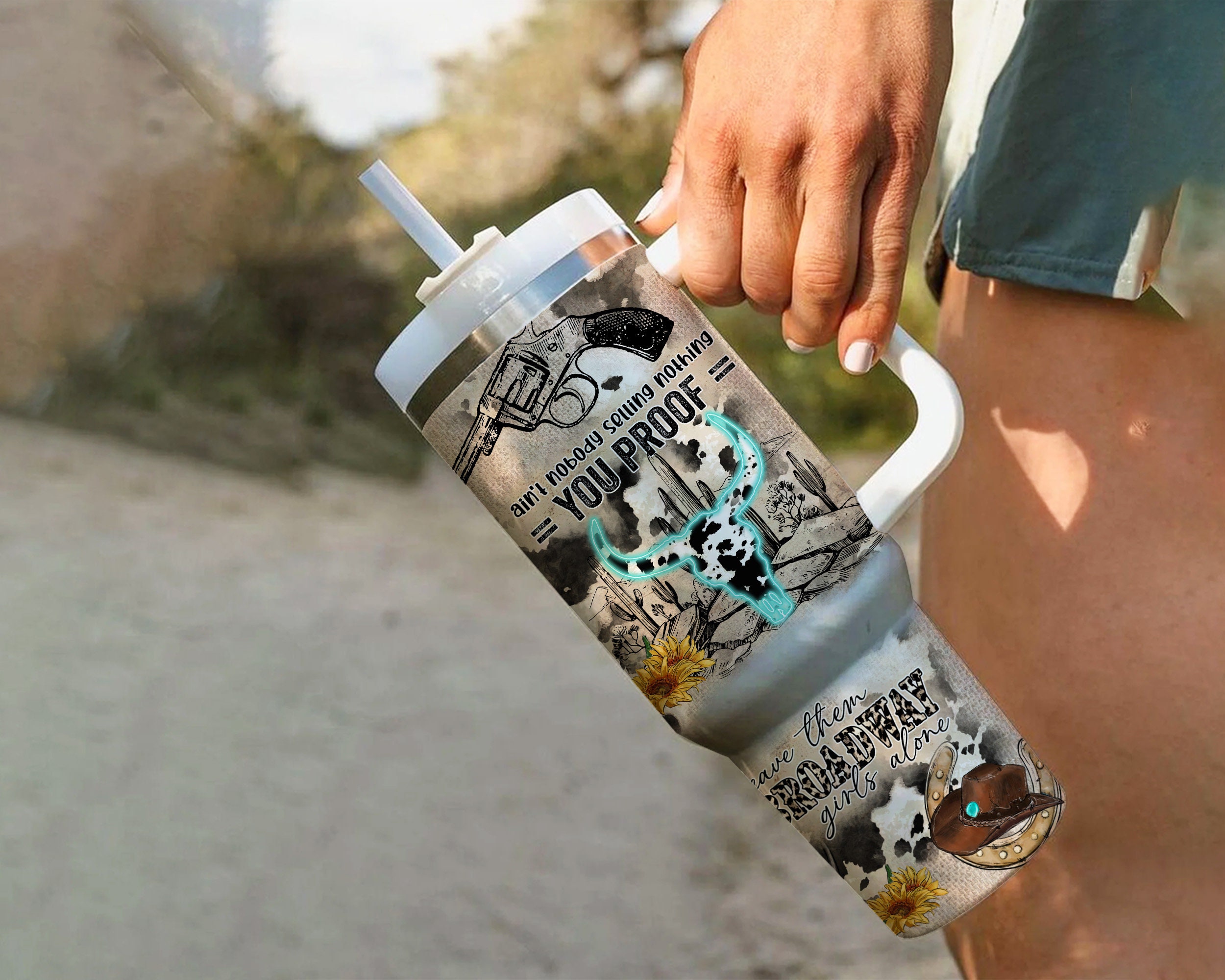 Wasted on You Western 40oz Quencher Tumbler Wrap/ PNG Tumbler Design ...