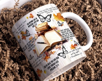 Bible Verse Christian Mug Sublimation Design, Faith Mug Wrap PNG,11 oz Mug Wrap, 15 oz Mug Wrap,Christian Mug Wrap Sublimation, Add Text Mug
