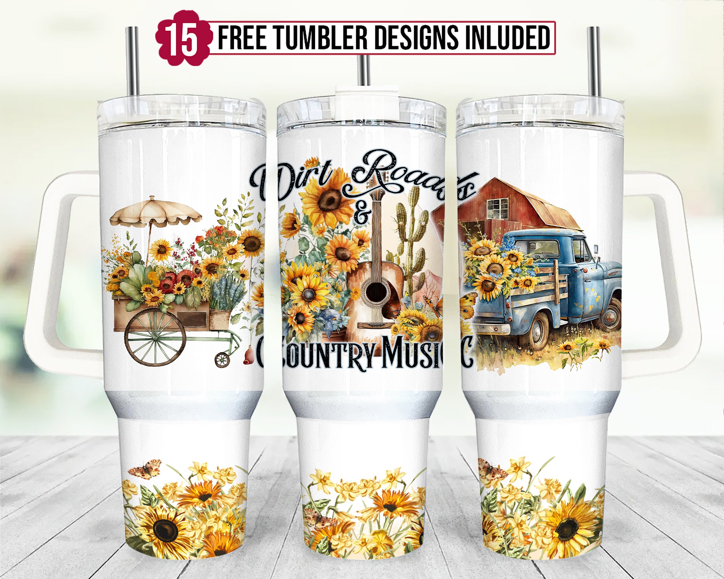 40oz Tumbler Wrap Sublimation Png, Cowgirl Country Music 40 Oz Tumbler ...