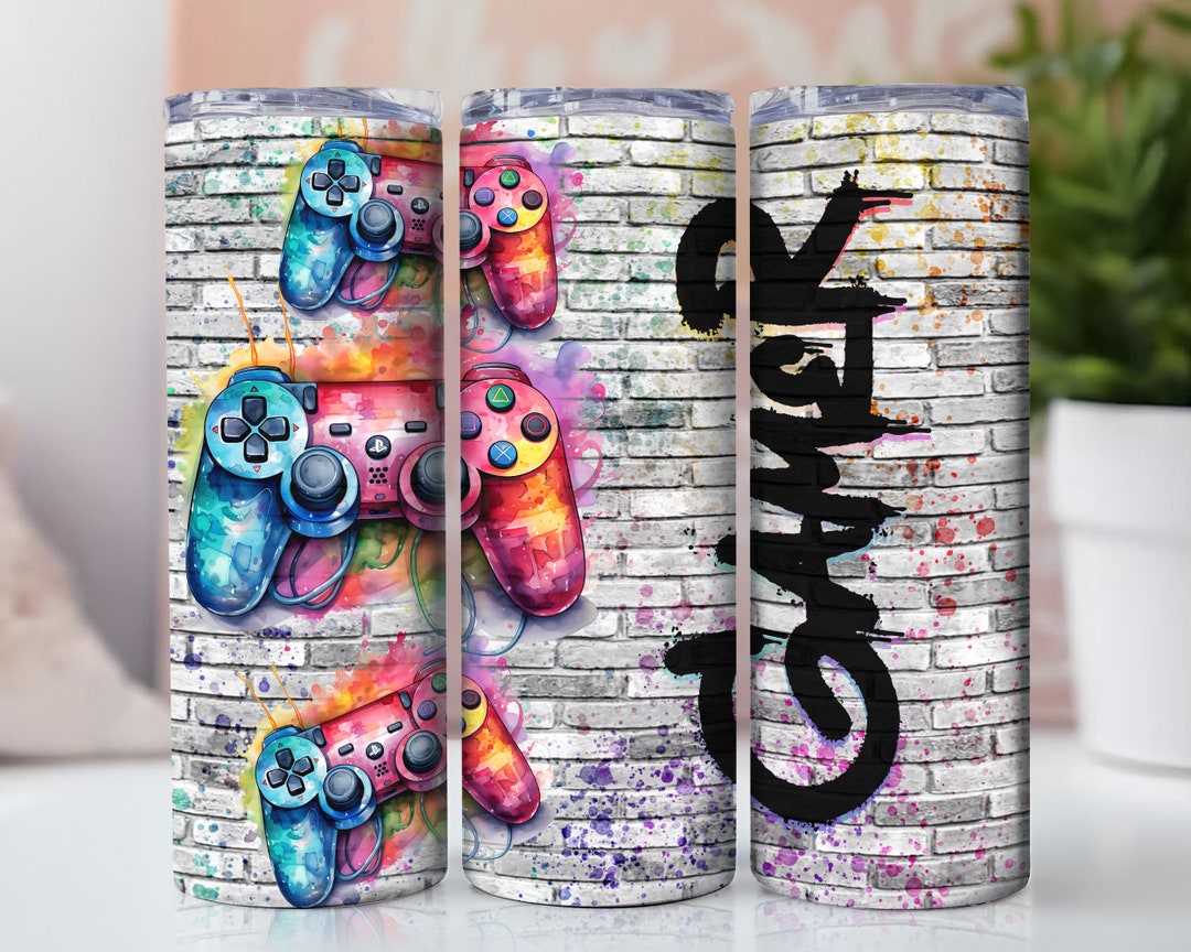 Gamer 20 Oz Skinny Tumbler Sublimation Design Digital Download PNG ...