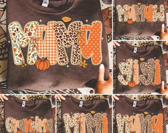 Retro Mama Fall PNG Bundle: Fall Png Design, Distressed Autumn Png, Grandma Mama Gigi Nana Mamaw Fall (Digital Download)