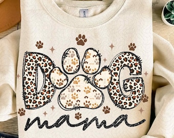 Dog Mama png, Mom Leopard Png, Dog Mom png, Leopard Mama png, Mother's Day Gift, Gift for dog mama, Gift for mama png, retro mom png