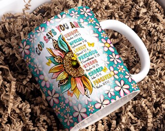 God Says You Are... Quotes Wrap Around Mug Design 11oz & 15oz, Sublimation, High-Quality PNG, Instant Digital Download Sublimation Wrap Mug